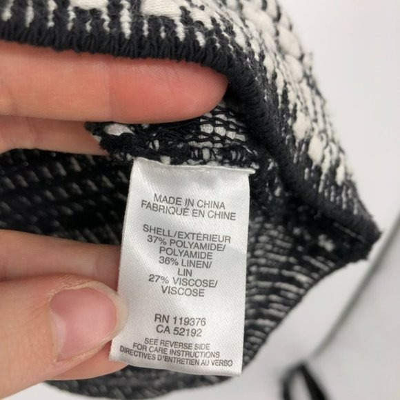 Helmet Lang Black   White knit mixed  print linen blend bodycon mini dress SP - Picture 9 of 16